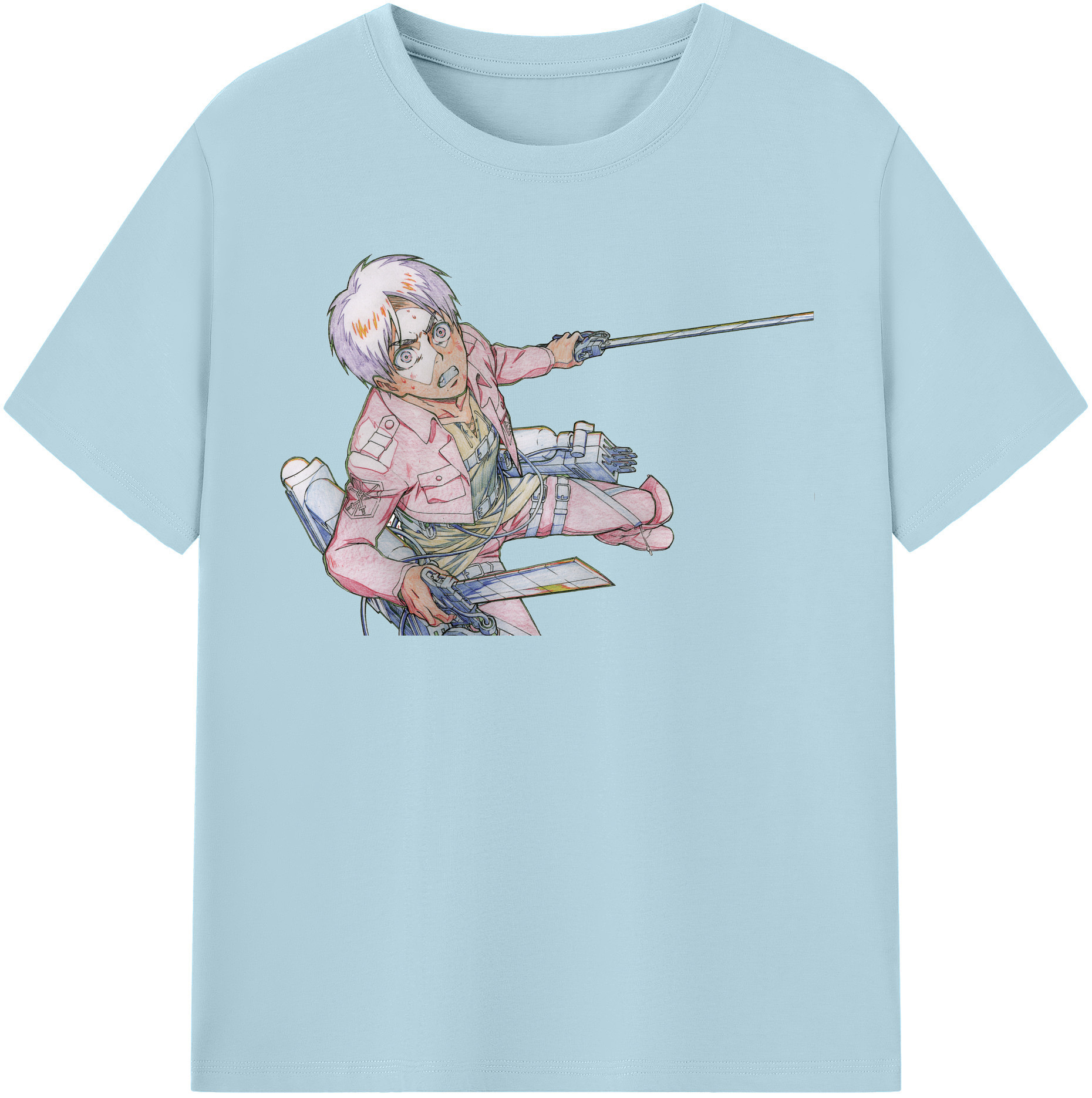 （画像用） 進撃の巨人 エレン･イェーガー Attack on Titan Eren Jäger 綿100％半袖Tシャツ（フロントプリント）